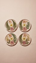 Resin Coaster Set With Floral Inlay