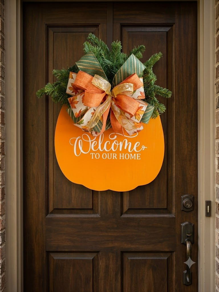 Welcome Pumpkin Door Hanger