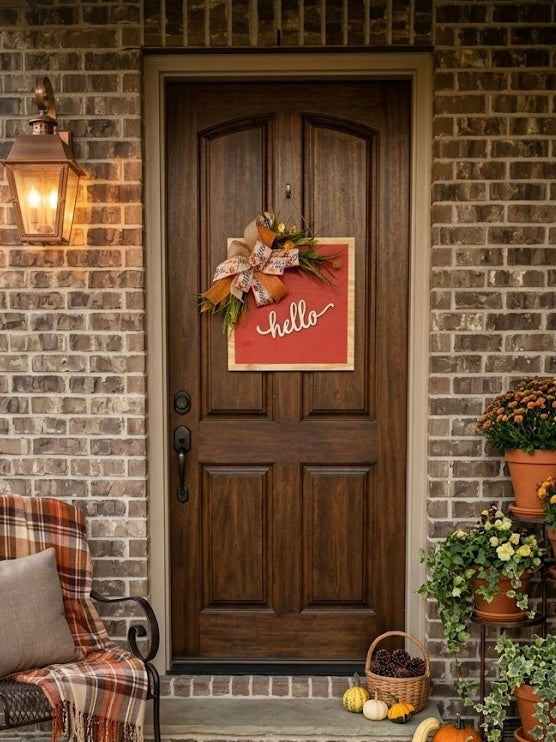 Square Hello Door Hanger
