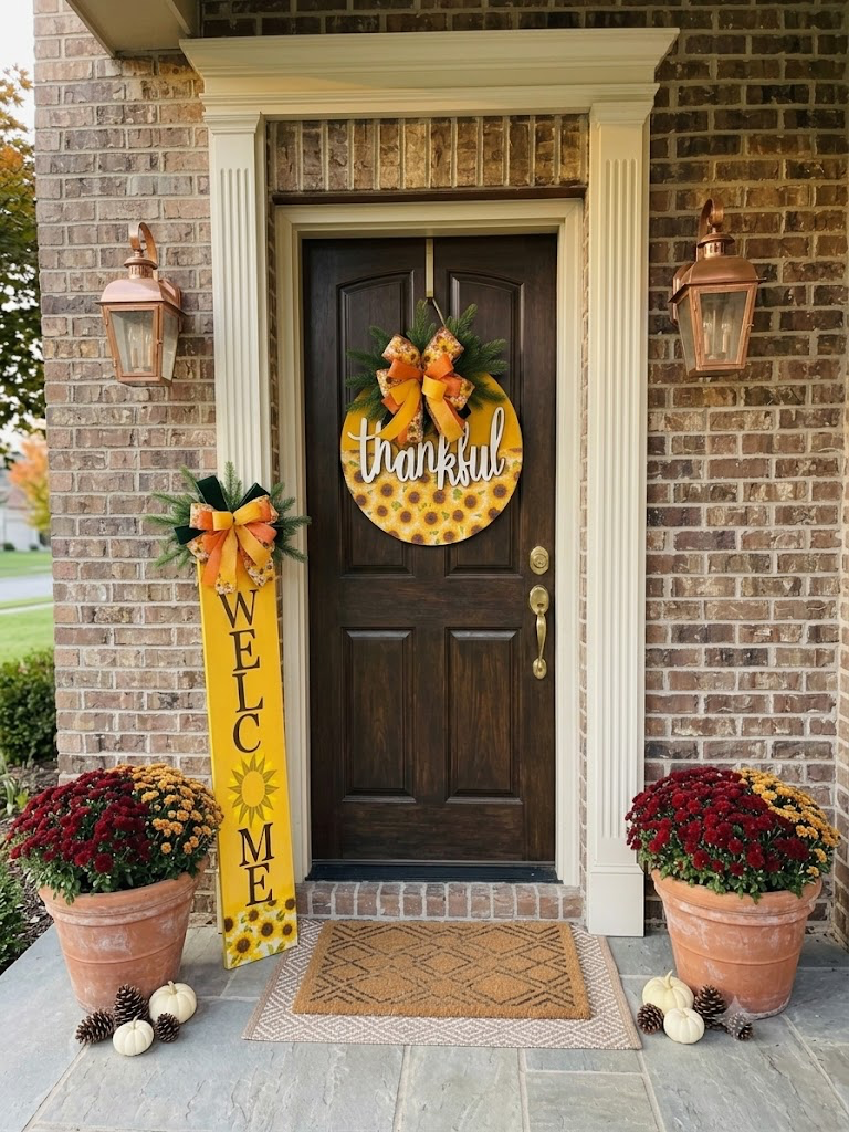 Front Door Hanger & Matching Porch Sign Set