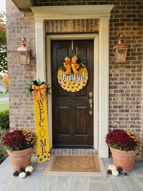 Front Door Hanger & Matching Porch Sign Set